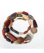 Antique carnelian multi agate ancient jasper glass beads necklaceGift - €188,57 EUR