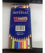 IMPERIAL 12 PACK ASSORTED COLORED PENCILS NIB NEW WOOD FREE NATURE FRIEN... - $4.95