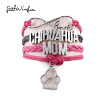 Little MingLou Infinity Love CHIHUAHUA MOM bracelet dog pet paw charm le... - $3.78