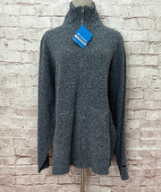Columbia Sweater Women&#39;s 2X Plus Fuzzy Blue Full Zip Pockets Acrylic Blend - $38.00