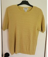 Womens XL Alfred Dunner Metallic Gold Short Sleeve Knit Sweater - €16,14 EUR