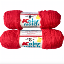 Vintage Kmart Kolor Match Scarlet Red Yarn Lot of 2 Skeins - £13.34 GBP