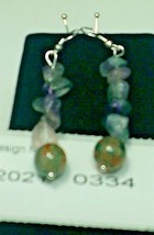 Fluorite Gemstone Earring Metaphysical ,centering tool. Increases into  20210334 - £7.24 GBP