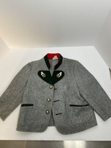Vintage Traditional Folk Style German Austrian Childrens Wool Coat Jacke... - £39.19 GBP