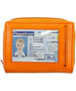 Women&#39;s Leather Wallet With Zipper,Accordion Style,Genuine Leather,RFID,... - £10.05 GBP