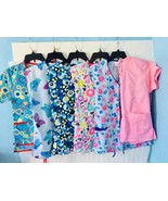 SET OF 6 Scrubs Shirt XS/S Multi-color Medical Dental Nursing Scrubs Vet... - $620.95 MXN