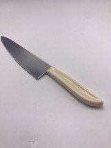 QUIKUT QUIKKLE Chef Knife Stainless Steel 7.5&quot; Serrated Blade White Handle - $15.08
