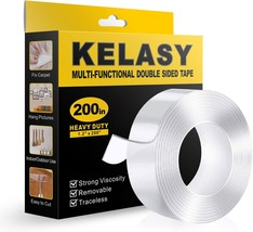 Extra Large Double Sided Tape Heavy Duty,1.2&quot; X 200&quot;,Nano Adhesive Mounting - $33.99