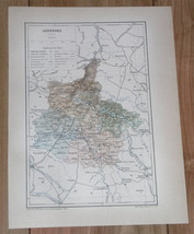 1887 Original Antique Map Of Department Of Ardennes Mezieres / France - $25.41