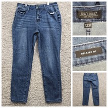 Judy Blue Jeans Womens 13/31 Blue Relaxed Fit Cropped Mineral Wash Denim - $28.66