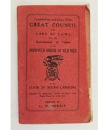 antique IMPROVED ORDER RED MEN south carolina CODE OF LAWS great council - £53.69 GBP