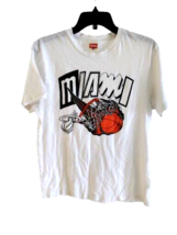 Vintage Homage t-shirt  Miami Heat Medium 80s 90s NBA Made In USA Single Stitch - £10.09 GBP