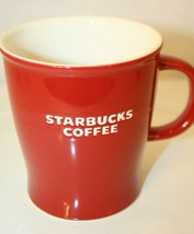 Starbucks 2008 Mug Coffee Cup Red White Embossed Lettering 14oz - £23.59 GBP