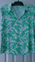 NWT Ladies IBKUL Jade Green Pineapple Sleeveless Golf Tennis Shirt S M L XL image 2