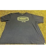 Carhartt T-Shirt - Mens 4XL - Navy Loose Fit Workwear Spellout Graphic - £9.84 GBP