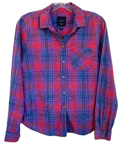 American Eagle Women’s Button Down Boyfriend Shirt Long Sleeve Size S Multicolor - £11.64 GBP