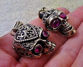 Two Gothic Skull Pendants, Goth, Biker, Boho Closeout Special - £13.30 GBP