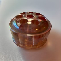 CARNIVAL GLASS FLOWER FROG -MARIGOLD PEACH OPAL , VERY NICE - £14.27 GBP