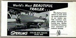 1957 Print Ad Sterling Boat Trailers Made in Salem,OHIO - $8.37