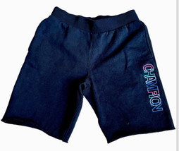 Champion Reverse Weave Shorts Sweat Black Logo Cut Off Pockets Mens Size M - £19.82 GBP
