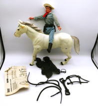 Gabriel The Lone Ranger and Horse Silver with 8-way Action Saddle set  READ - £60.25 GBP