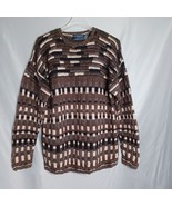Northern Isles Sweater Mens L Multi Color Knitted by Hand Thick Cable Fi... - $82.35 CAD