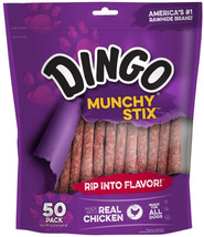 Dingo Munchy Stix with Real Chicken 300 count (6 x 50 ct) Dingo Munchy Stix with - £80.78 GBP