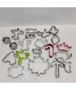LOT OF 20 Aluminum &amp; Tin Metal Random Cookie Biscuit Cutters Holiday Air... - $51.54 CAD