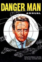 Danger Man 1960&#39;s TV Patrick McGoohan British Annual cover artwork 8x12 photo - $11.75