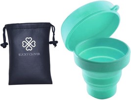 Collapsible Silicone Foldable Sterilizing Cup Set - Eco-Friendly Diva Cup - Blue - £10.33 GBP