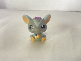 Littlest Pet Shop LPS 1203 Gray Mouse Figure Toy Bow Hasbro Authentic - £7.86 GBP