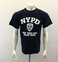 NYPD New York City Police Dept T Shirt Men's Large Blue Official License Tee - $10.88