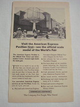 1964 World&#39;s Fair Ad Visit the American Express Pavilion First - £7.82 GBP