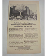 1964 World&#39;s Fair Ad Visit the American Express Pavilion First - $10.96 CAD