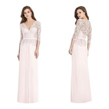 Jenny Packham Dress 8 Blush Lace Peplum Maxi Gown New - £64.18 GBP