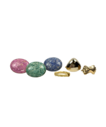 Vintage Scarf Clips Slides Stone Multicolor Gold Tone Lot 6 - €25,85 EUR