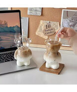 Glass Bear Cup Transparent Coffee Cup with straw no lid - $16.97+