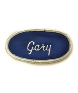 Vintage Gary Name Oval Patch Work Uniform Tag Shop Worker Blue 3 1/4 x1 ... - £4.66 GBP