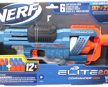 New NERF Elite 2.0 E9485 Commander RD-6 Blaster - W/12 Darts - £9.89 GBP