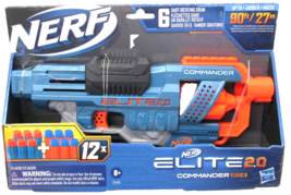 New NERF Elite 2.0 E9485 Commander RD-6 Blaster - W/12 Darts - £9.86 GBP