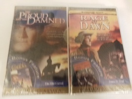 Westerns 2 Pack VHS Double Features The Proud &amp; The Damned / Rage At Daw... - £19.66 GBP
