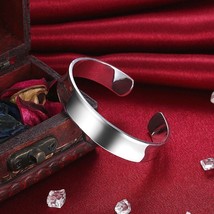 Sterling Silver Glossy Silver Cuff Bracelet - £14.18 GBP