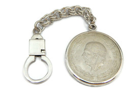Collectors Key Ring, Key chain Silver Mexican Coin!! - $139.99