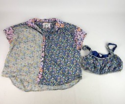 American Eagle Outfitters Shirt &amp; Bra Womens M Button Up Floral Resort O... - $21.77