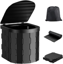 Portable Toilet for Camping, Folding with Lid, Waterproof Porta Potty Car Bucket - £29.27 GBP