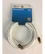 RG-6 White Coaxial / Coax TV Cable ~ 15’ ~ Commercial Electric - $11.74