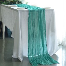 Turquoise 10 Ft Cheesecloth Extra Long Table Runner Cotton Wedding Events Linens - £12.99 GBP