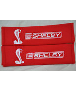 2 pieces (1 PAIR) Ford Shelby Embroidery Seat Belt Cover Pads (White on ... - £13.07 GBP