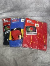 Vintage 1990s Fruit of the Loom men&#39;s pocket T-shirt NOS red blue black - £49.19 GBP