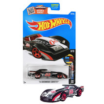 Year 2015 Hw Mild To Wild 1:64 Die Cast Car 8/10 - Black &#39;76 Greenwood Corvette - £15.79 GBP